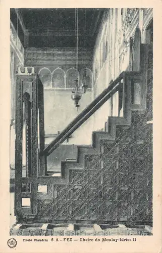 A954 Marokko Fez Chaire de Moulay Idriss II Vintage Postkarte