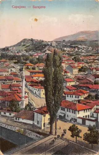 A954 Bosnien und Herzegowina 1923 Sarajevo Gesamtansicht Vintage Postkarte