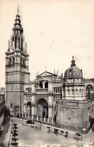 A954 Spanien 1954 Toledo Kathedrale Gesamtansicht RPPC Vintage Postkarte