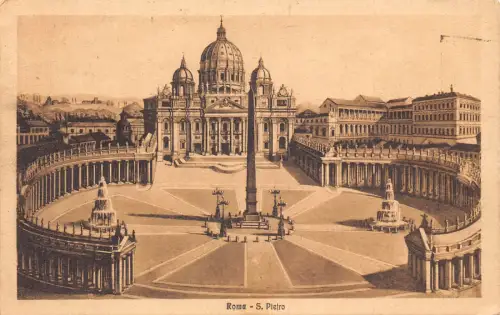 A956 Italien 1927 Roma Rom S Pietro Kirche Vintage Postkarte