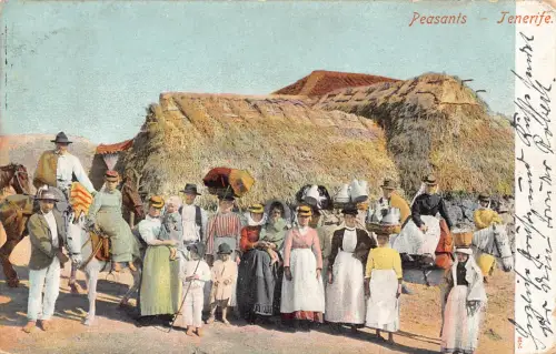 A957 Spanien 1904 Teneriffa Bauern Traditionelle Kostüme Vintage Postkarte