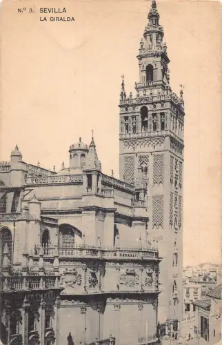 A954 Spanien 1913 Sevilla La Giralda Vintage Postkarte