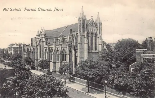 A953 England 1910 Hove All Saints' Parish Church Vintage Postkarte