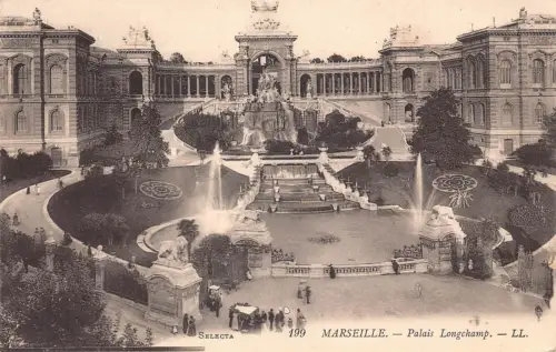 C073 Frankreich Marseille Palais Longchamp Vintage Postkarte