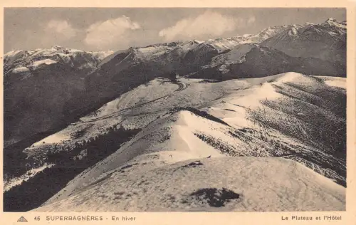 C071 Frankreich Superbagneres en hiver Berg Vintage Postkarte