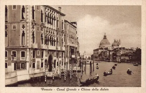 A974 Italien Venezia Venedig Canal Grande e Chiesa della Salute Gondeln Postkarte