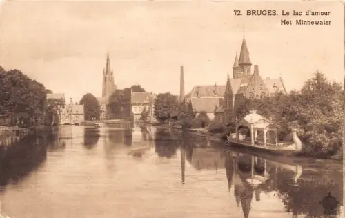C054 Belgien Brügge Le Lac d'amour Vintage Postkarte