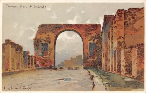 C078 Italien Pompeji Arco di Trionfo Vintage Postkarte