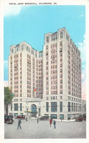 A972 US Hotel John Marshall Richmond Virginia Vintage Postkarte