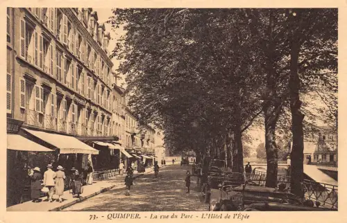 C069 Frankreich Quimper La rue du Parc L'hotel de l'Epee Vintage Postkarte