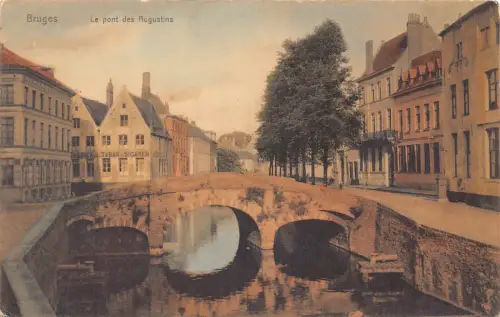 C054 Belgien Brügge Pont des Augustins Vintage Postkarte
