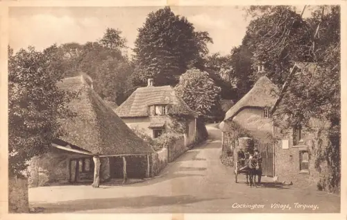 A982 England Torquay Cockington Village Vintage Postkarte