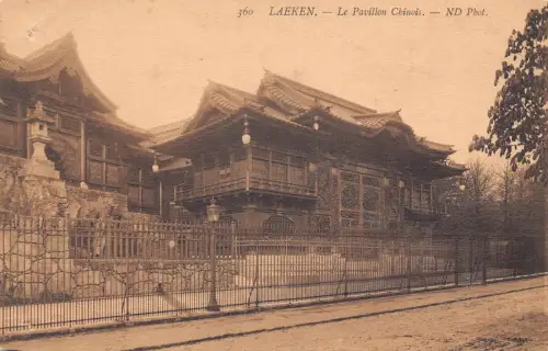 C054 Belgien Laeken Le Pavillon Chinois Vintage Postkarte