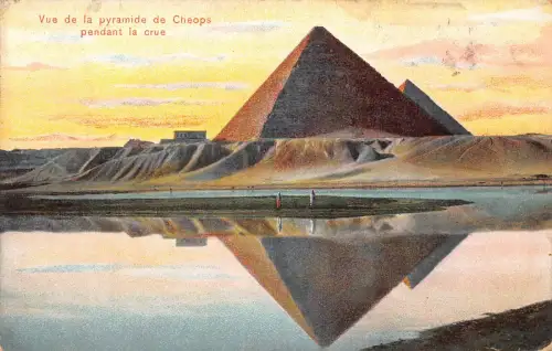 A960 Ägypten Vue de Pyramide de Cheops Anhänger La Crue Vintage Postkarte