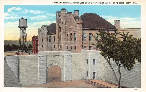 A987 US Main Entrance Penitentiary Jefferson City Missouri Vintage Postkarte