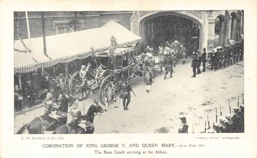 A983 Royalty Coronation King George V Queen Mary 1911 State Coach Postkarte