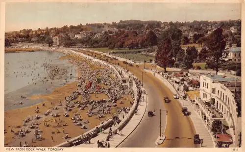 A982 England Blick vom Rock Walk Torquay Vintage Postkarte