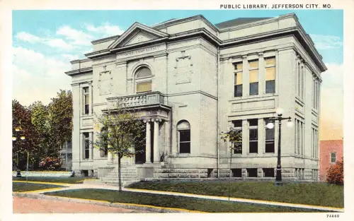 A987 US Public Library Jefferson City Missouri Vintage Postkarte