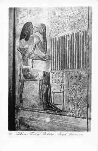 A973 Ägypten Sakkara Sakkara Grab von Ptahotep Wandbild Dekoration RPPC Postkarte