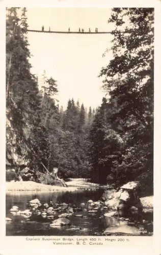 A973 Kanada Capilano Hängebrücke Vancouver BC RPPC Postkarte