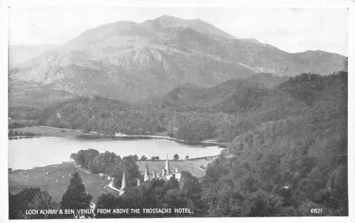 A982 Schottland Loch Achray und Ben Veranstaltungsort von oben Trossachs Hotel Postkarte
