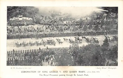 A983 Royalty Coronation of King George V Queen Mary 1911 James Park Postkarte
