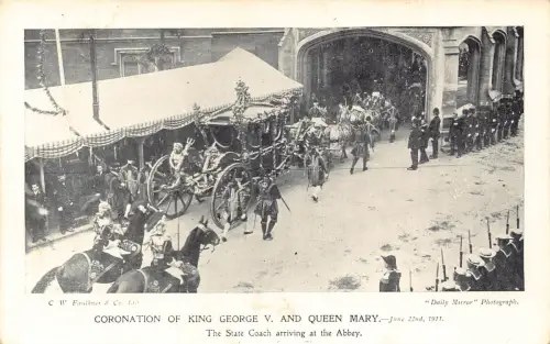 A983 Royalty Coronation of King George V Queen Mary 1911 State Coach Postkarte