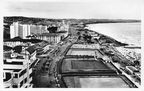 A975 Südafrika Sea Front Durban RPPC Vintage Postkarte