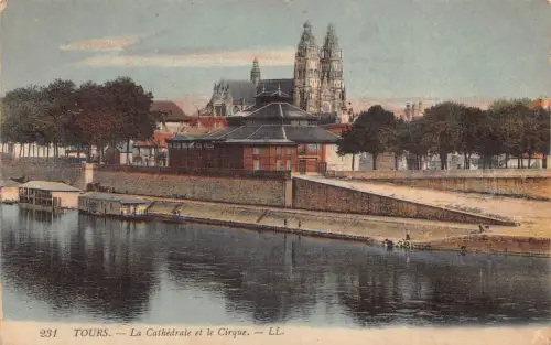 C072 Frankreich Touren La Cathedrale et le Cirque Vintage Postkarte