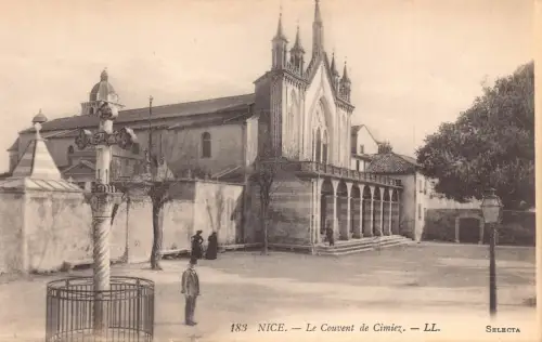 C059 Frankreich Schöne Le Couvent de Cimiez Vintage Postkarte