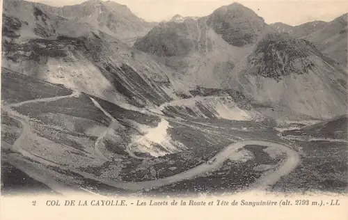 C059 Frankreich Col de la Cayolle Gesamtansicht Vintage Postkarte
