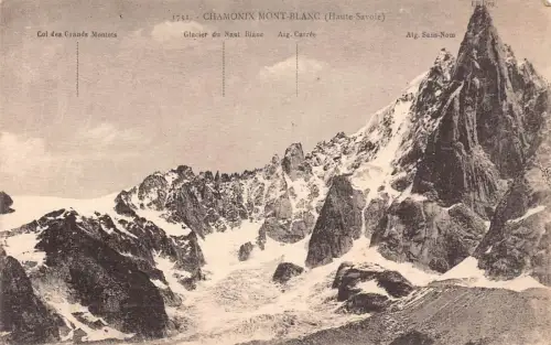 A961 Frankreich Chamonix Mont Blanc Berggipfel Vintage Postkarte