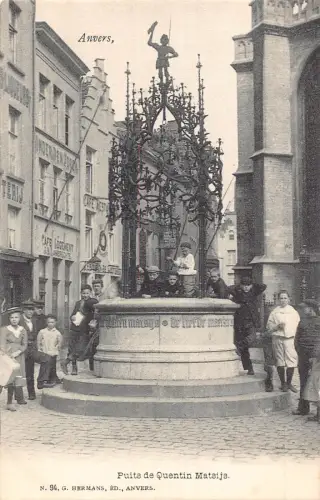 A941 Belgien Anvers Antwerpen Puita de Quentin Mataija Cafe Kinder Postkarte