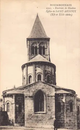C057 Frankreich Bourbonnais Eglise de Saint Menoux Vintage Postkarte