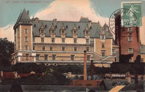 C070 Frankreich Pau Le Chateau Vintage Postkarte