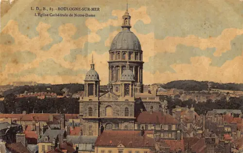 C061 Frankreich Boulogne sur Mer L'Eglise Kathedrale Notre Dame 1907 Vintage Postkarte