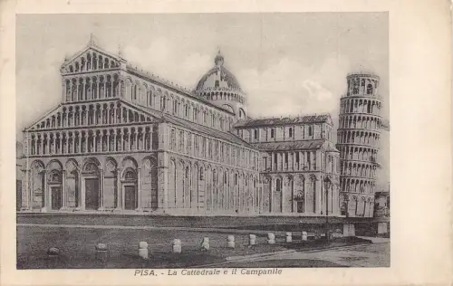 C078 Italien Pisa La Cattedrale e il Campanile Vintage Postkarte