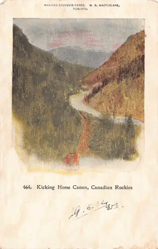 A956 Canada Kicking Horse Canon Canadian Rocks Private Mailing Card Postkarte