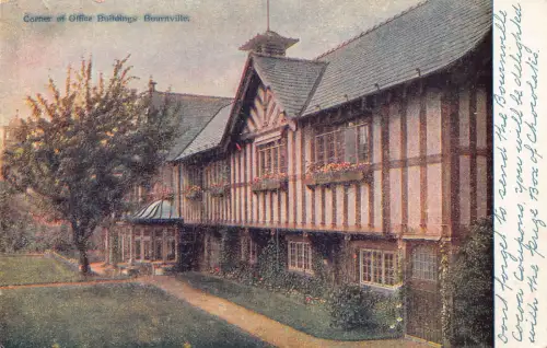 A949 England Ecke Bürogebäude Bournville Vintage Postkarte