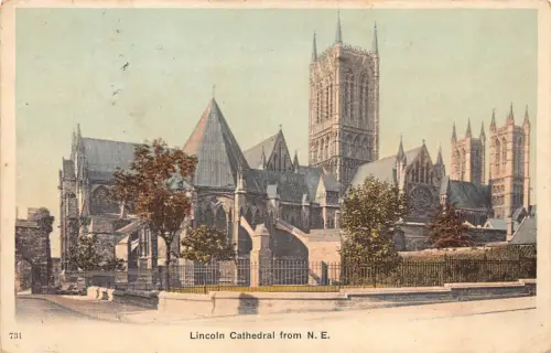 A950 England 1903 Lincoln Cathedral aus NE Vintage Postkarte