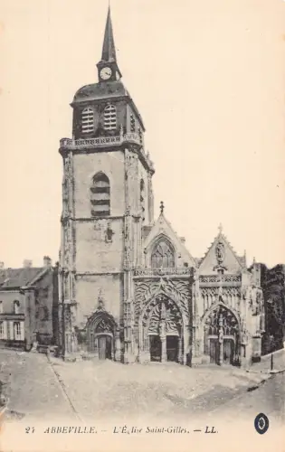 C077 Frankreich Abbeville L'Eglise Saint Gilles Vintage Postkarte