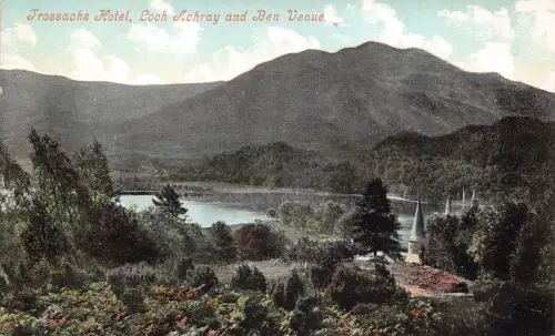 A950 Schottland Trossachs Hotel Loch Achray und Ben Veranstaltungsort Vintage Postkarte