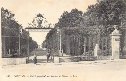 C073 Frankreich Poitiers Entree Principale des Jardins de Blossac Vintage Postkarte