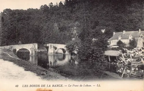 C072 Frankreich Les Bords de la Rance Le Pont de Lehon Vintage Postkarte