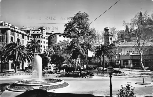 A958 Spanien 1957 Palma Mallorca Plaza de la Reina RPPC Vintage Postkarte