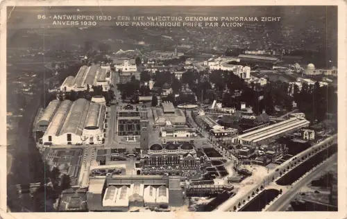 A941 Belgien Antwerpen Int Ausstellung 1930 Panorama Luftaufnahme RPPC Postkarte