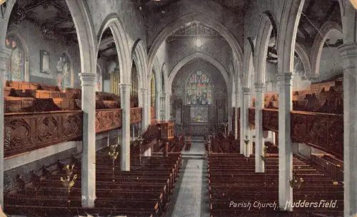 A945 England 1907 Huddersfield Parish Church Vintage Postkarte