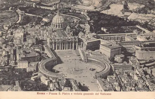 C079 Italien Roma Piazza S Pietro e veduta generale del Vaticano Vintage Postkarte