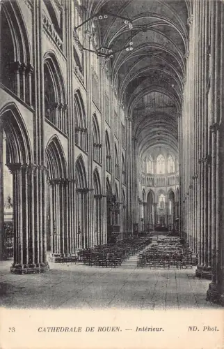 C075 Frankreich Kathedrale de Rouen Interieur Vintage Postkarte