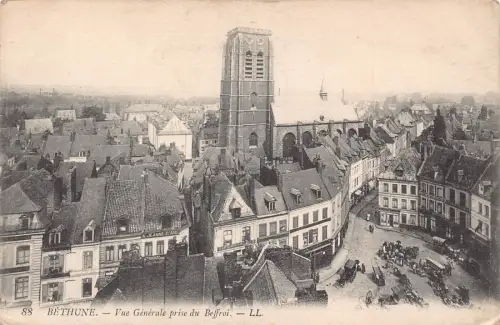 C060 Frankreich Bethune vue generale prise du Beffroi Vintage Postkarte